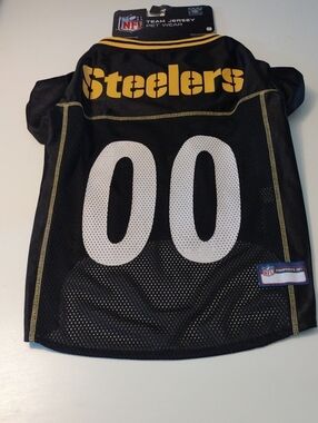 NFL Pet Pittsburgh Steelers Black and Gold Short Sleeve Jersey